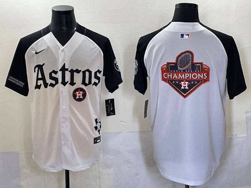 Men 2025 Houston Astros Blank White Black Five generations Joint Name Nike MLB Jersey style 30